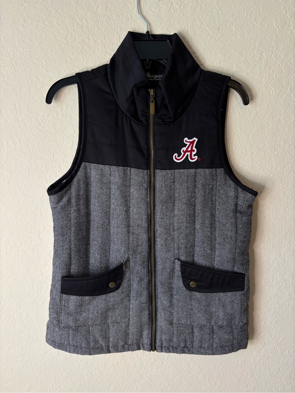 Gameday Couture | Women's University of Alabama Herringbone Pattern Vest Size S